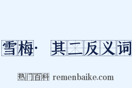 雪梅·其二反义词是什么意思的图片